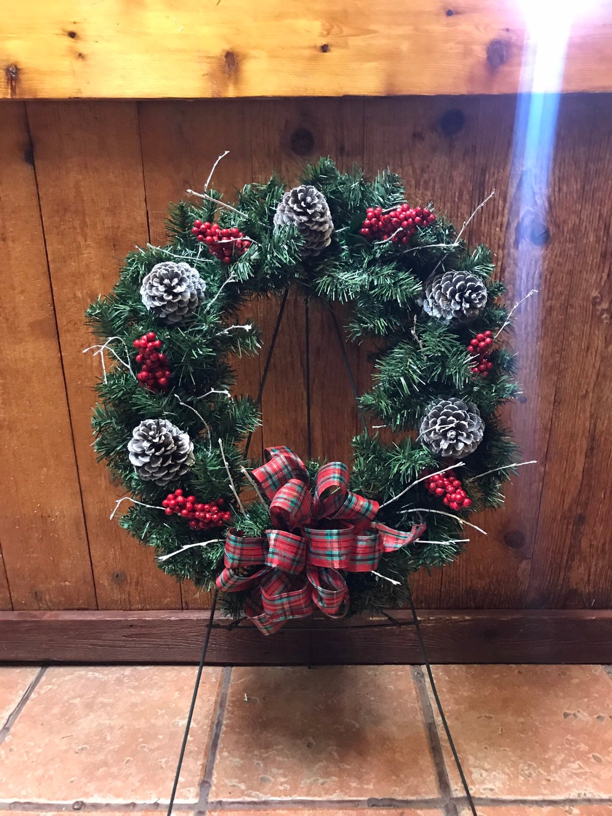 Beautiful Hand Crafted Personalized Cemetery Wreath for Your Loved One stand  is Included 