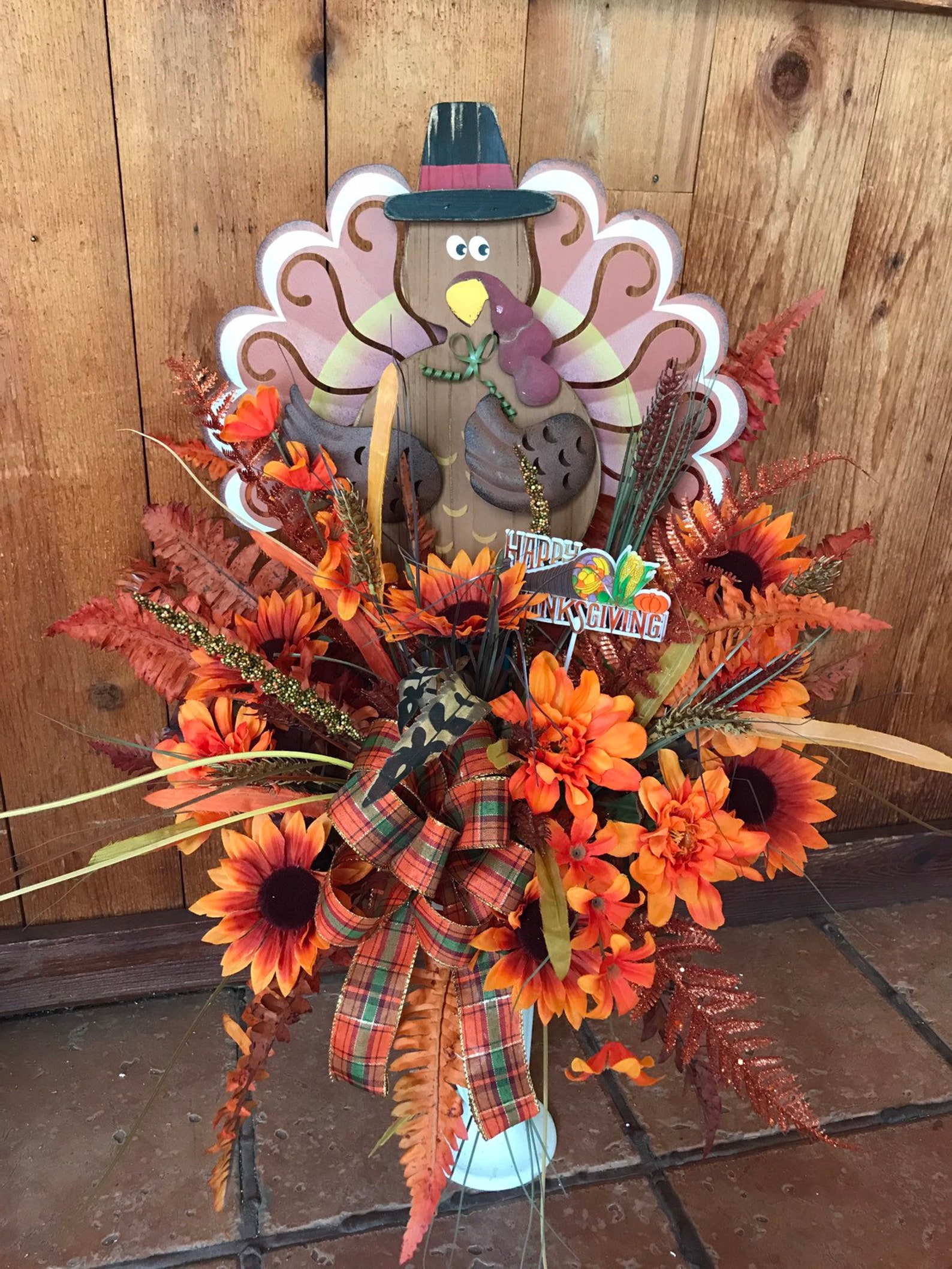 Fall flowers for cemetery Cemetery flowers thanksgiving Etsy
