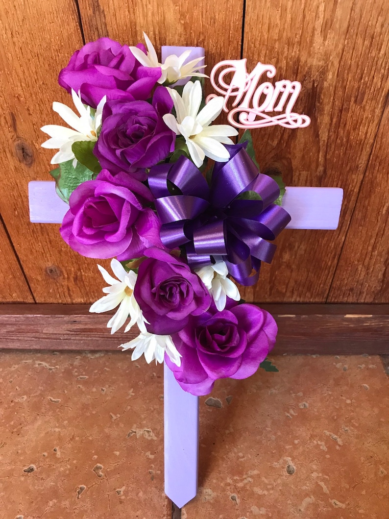 Cemetery Cross Cemetery Flowers Cemetary Flowers Flowers Etsy