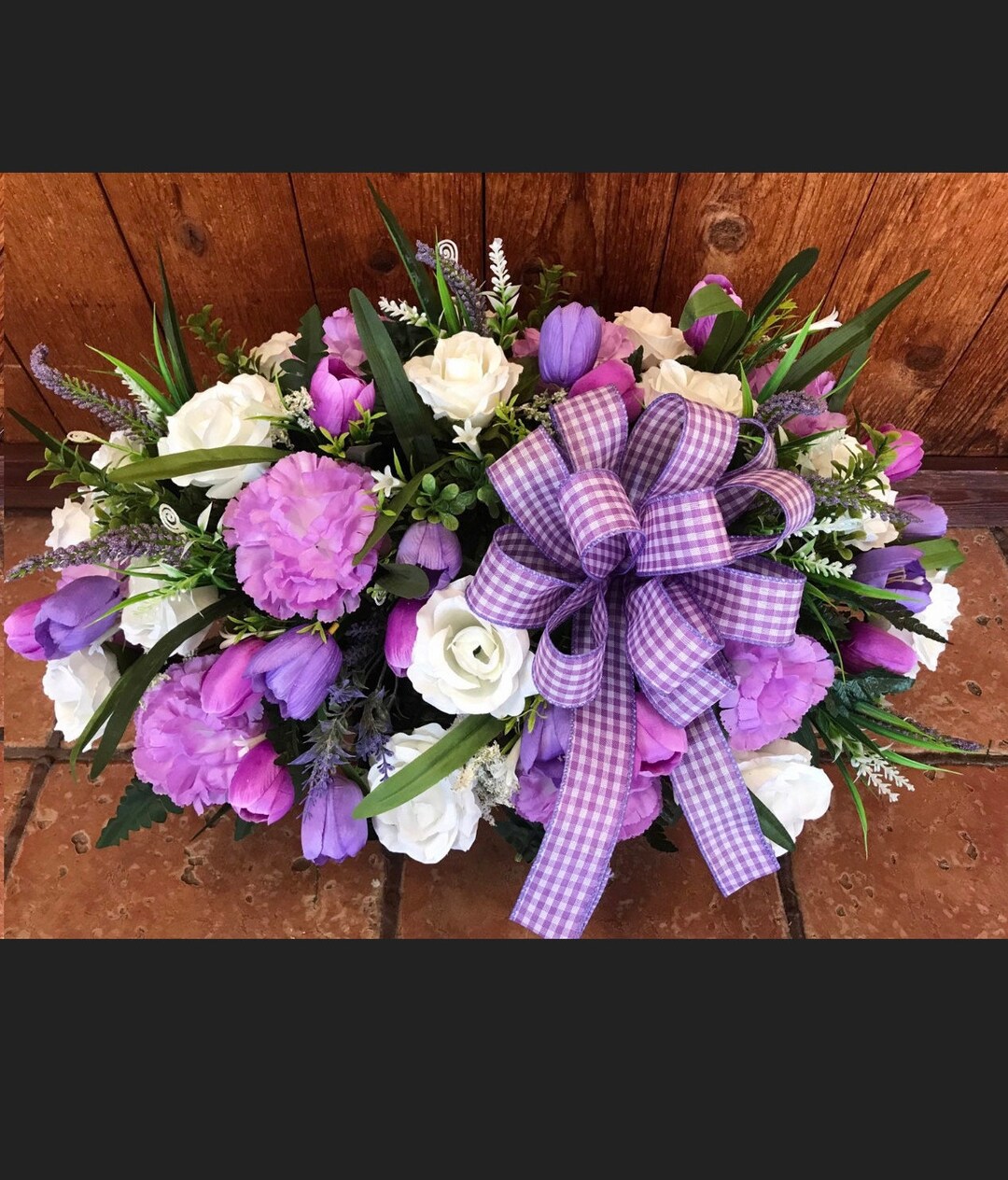 Spring Cemetery Flowers - Cemetary Saddle - Flowers for Grave - Easter ...