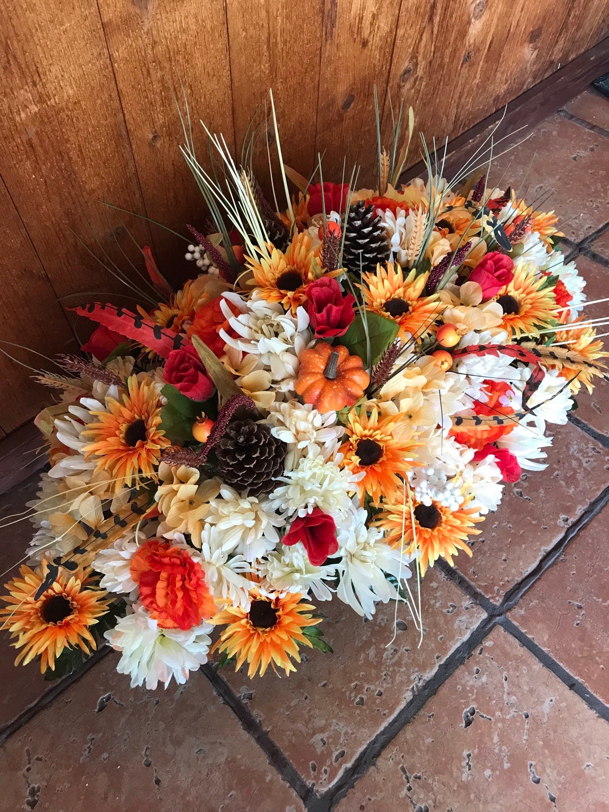 36 Fall Cemetery Saddle Flowers for Grave Tombstone Etsy