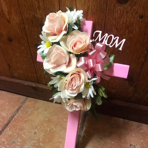 Cemetery Cross Cemetary Flowers Grave Decoration Etsy