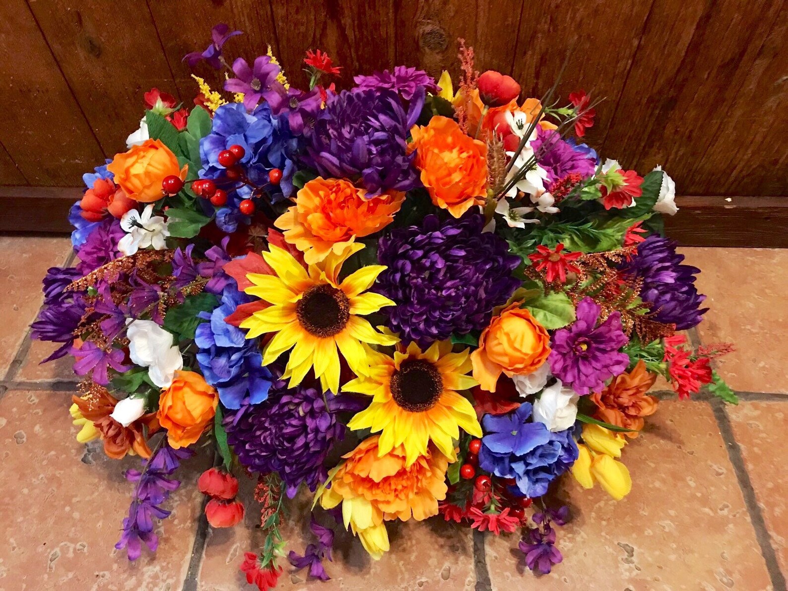 Cemetery Saddle Flowers for Grave Gravesite Decor Fall Etsy