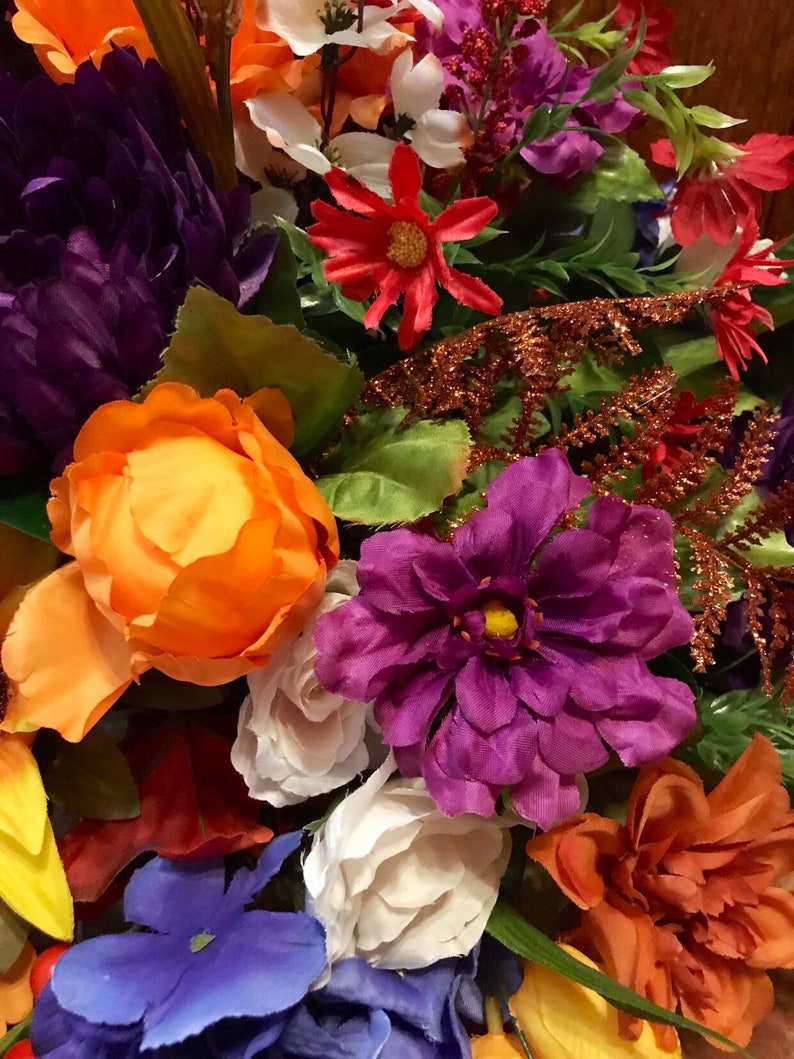 Cemetery Saddle Flowers for Grave Gravesite Decor Fall Etsy