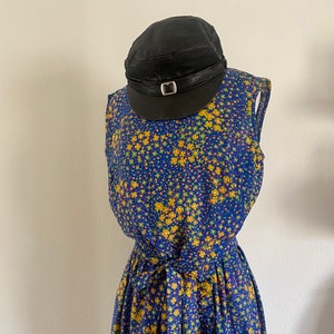 Vintage 70s Day Glo Bohemian Ditsy Floral Maxi Dress Abstract Print; 60s Neon Hawaiian Flower Power Cotton Sleeveless Maxi Dress XL