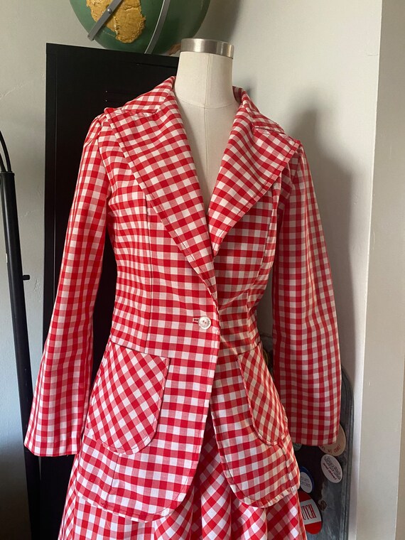 60s Gingham Matching Set with Fitted Blazer and M… - image 8