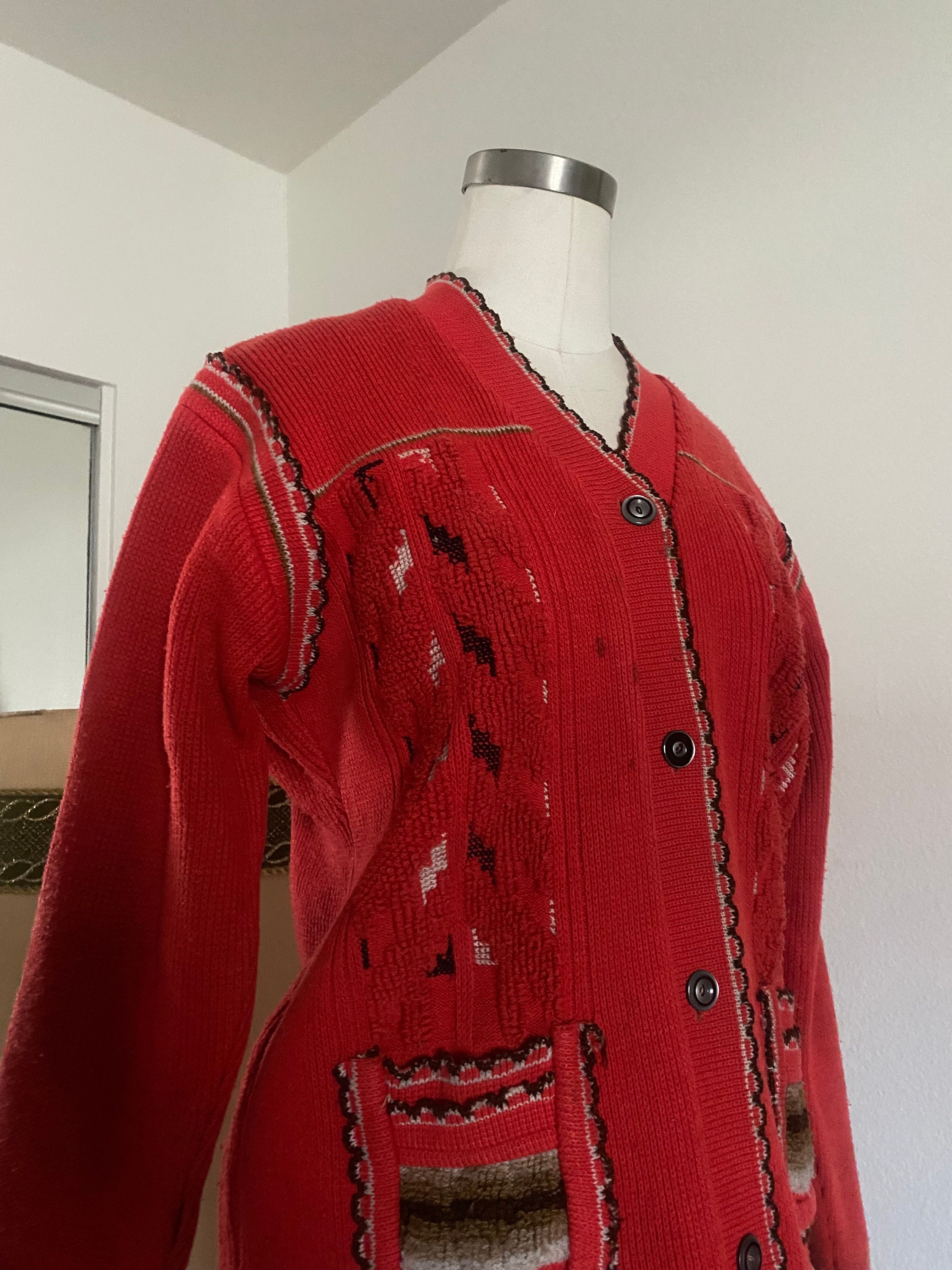 口コミ サイト 商品 Bohemian 70s Vintage Striped 50s Cardigan; Abstract and トップス