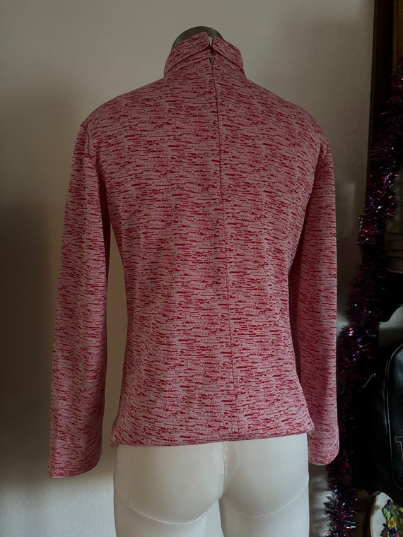 Vintage 60s Stretch Knit Space Dye Long Sleeve To… - image 5