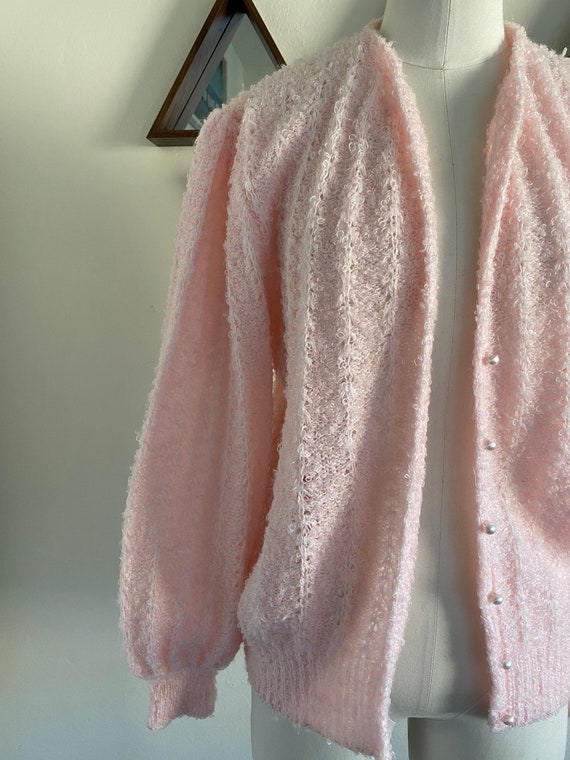 Vintage 80s Boucle Oversized Cardigan/ Sweater wit