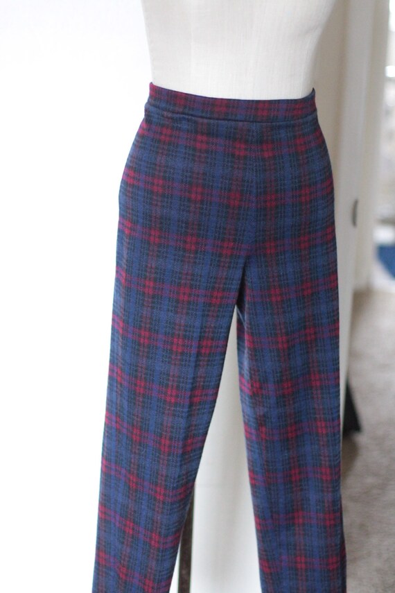 red and black checkered pants