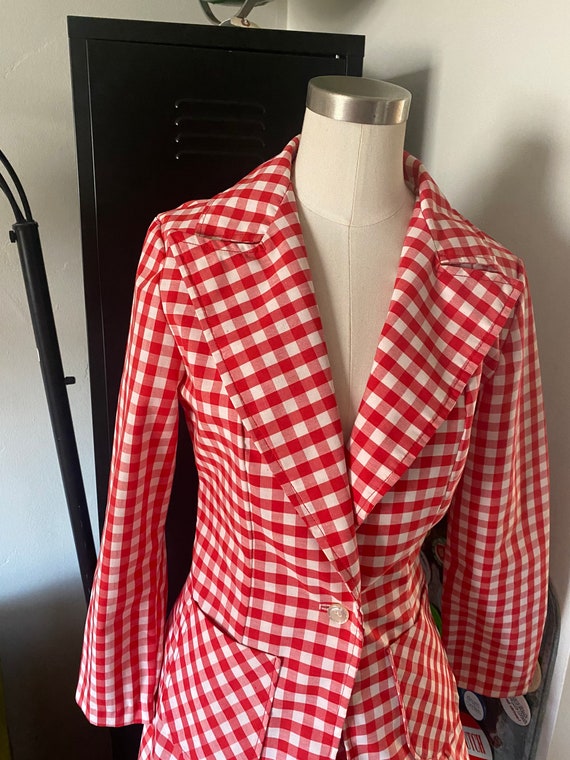 60s Gingham Matching Set with Fitted Blazer and M… - image 7