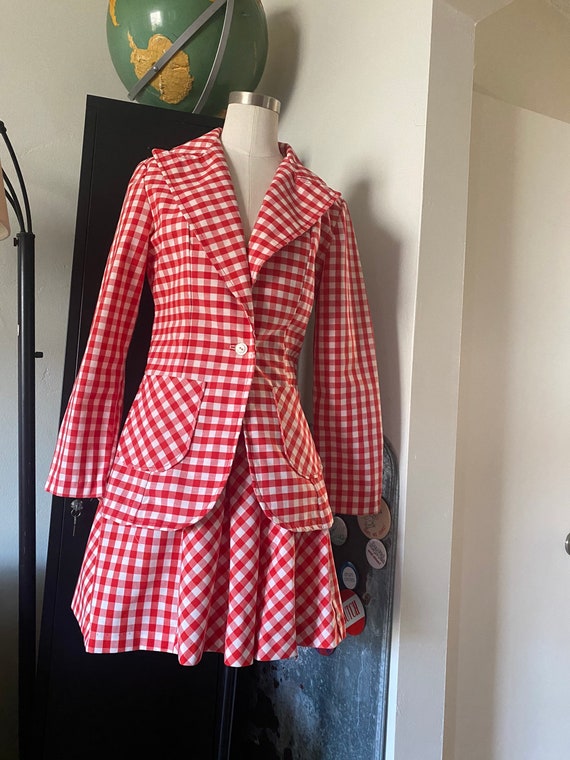 60s Gingham Matching Set with Fitted Blazer and M… - image 5