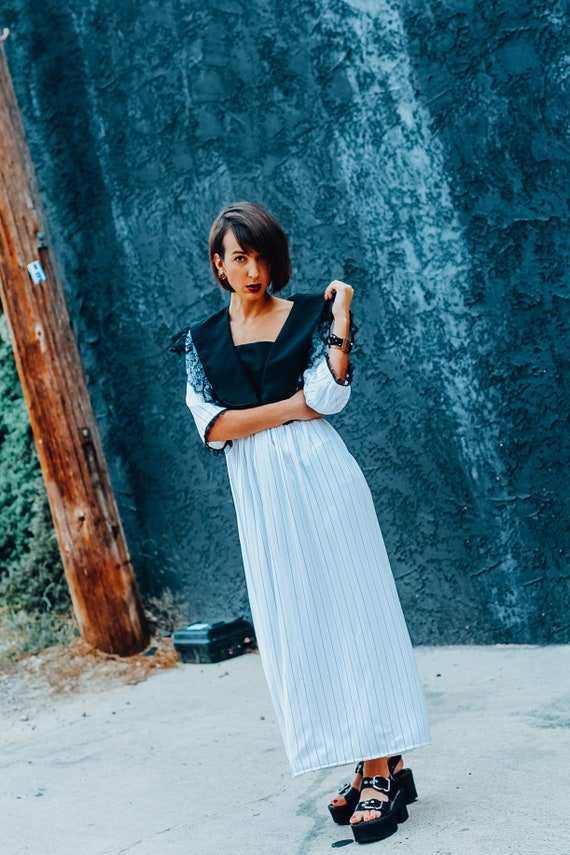 Pinstripe maxi dress hotsell