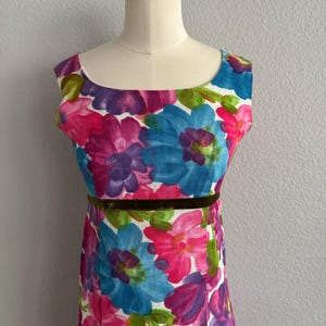 Vintage 60s Hostess Geometric Jewel Tone Floral Empire Waist Maxi Dress; 60s Feminine Spring Hostess Dress; 70s Bold Floral Velvet Dress XS