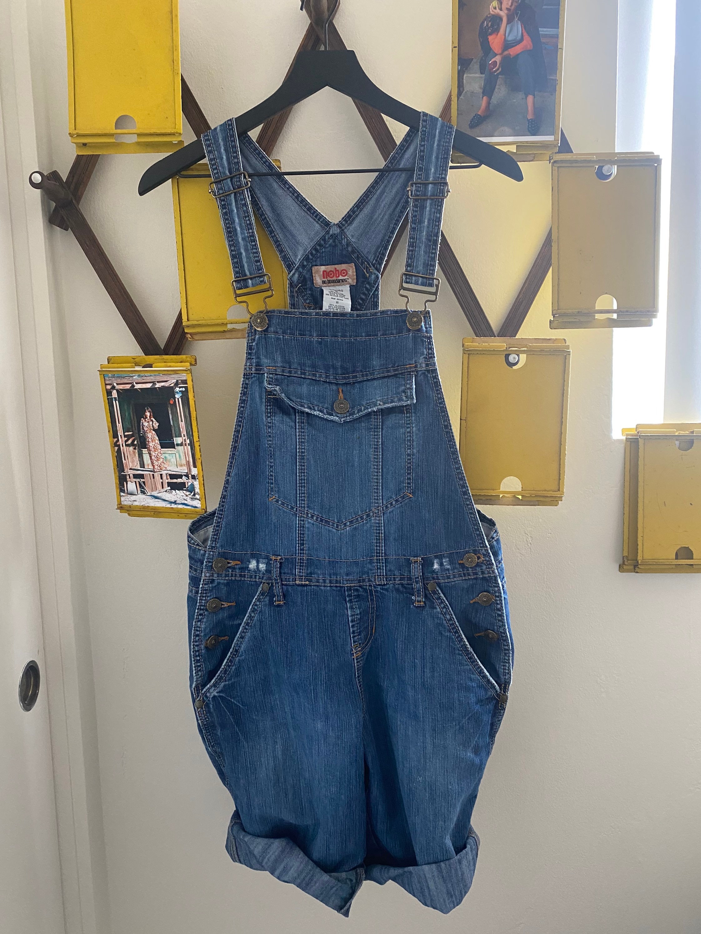 オーバーオール euro vintage 80s 90s Vintage 90s No Boundaries Women's Jean Short Overalls Medium Wash