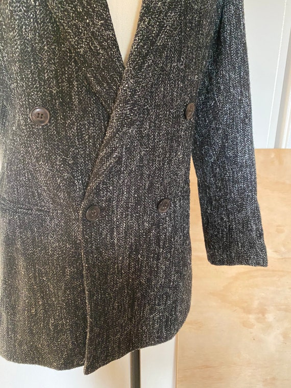 Vintage 70s 80s Tweed Wool Double Breasted Suit B… - image 2