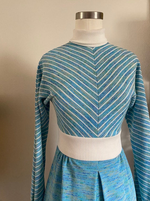 Vintage 70s Sport Micro Mini Dress Chevron Stripe… - image 2