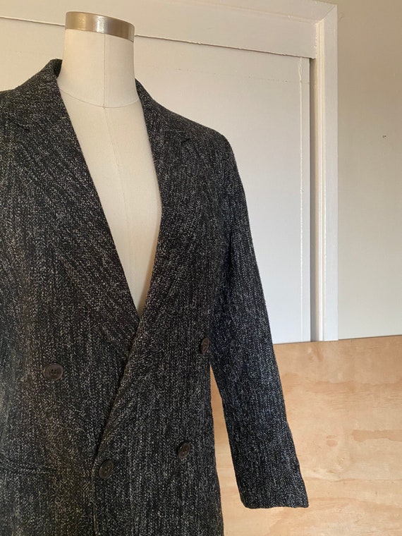 Vintage 70s 80s Tweed Wool Double Breasted Suit B… - image 4