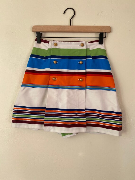 Vintage 60s Shorts With Novelty Print High Waisted S Gem