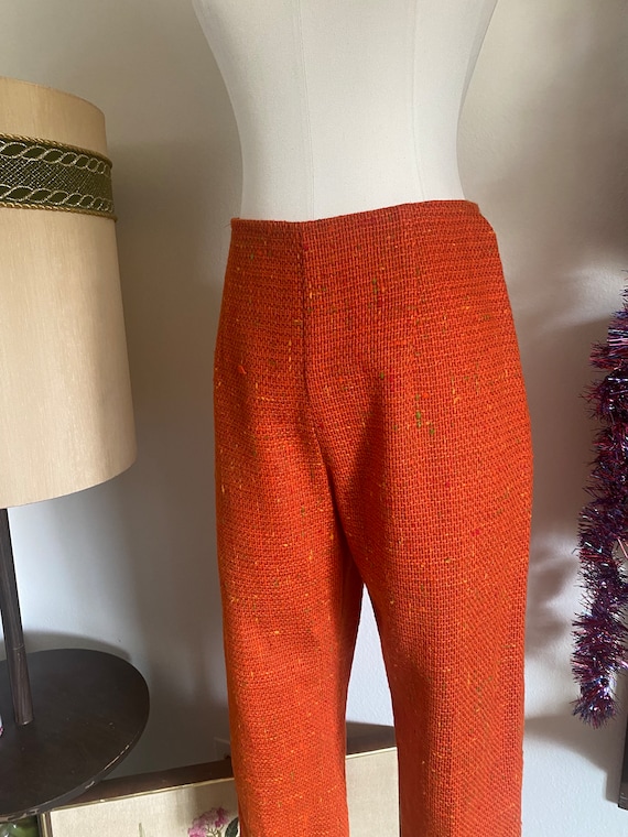 Buy Vintage 60s Bold Colorful Bohemian High Waisted Wool Cigarette Trousers;  70s Bold Burnt Orange Pants; Vintage 70s Trousers Speckled Print M Online  in India