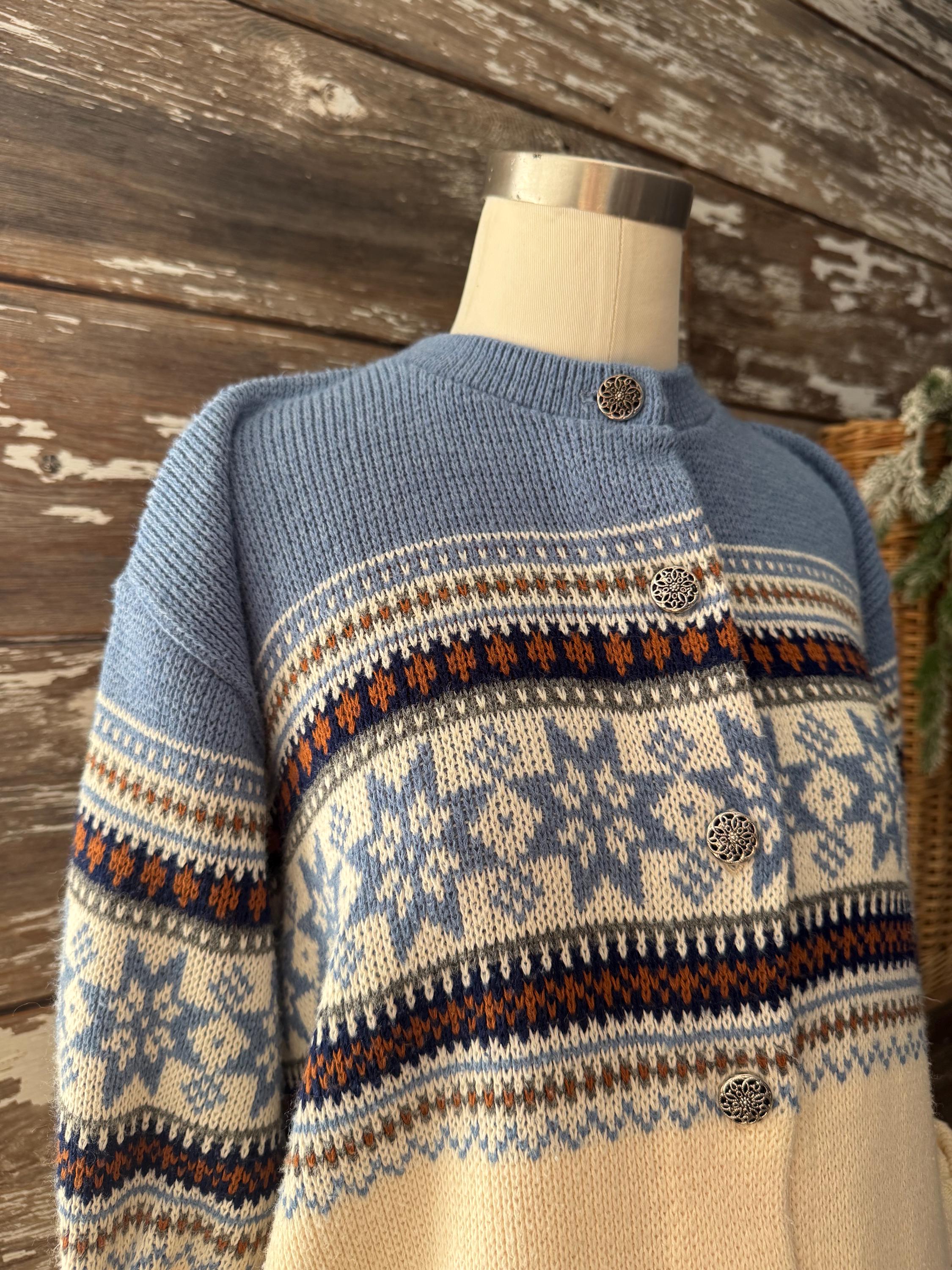 Vintage Norwegian Handmade Oversized Christmas Holiday Sweater