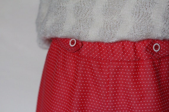 Vintage 70s Polka Dot High Waisted Red and White … - image 9