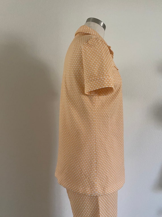 Vintage 60s Polka Dot Polyester Matching Trouser … - image 5