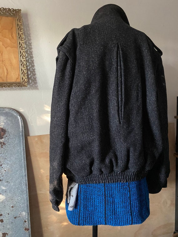 80s vintage short wool bomber jacket