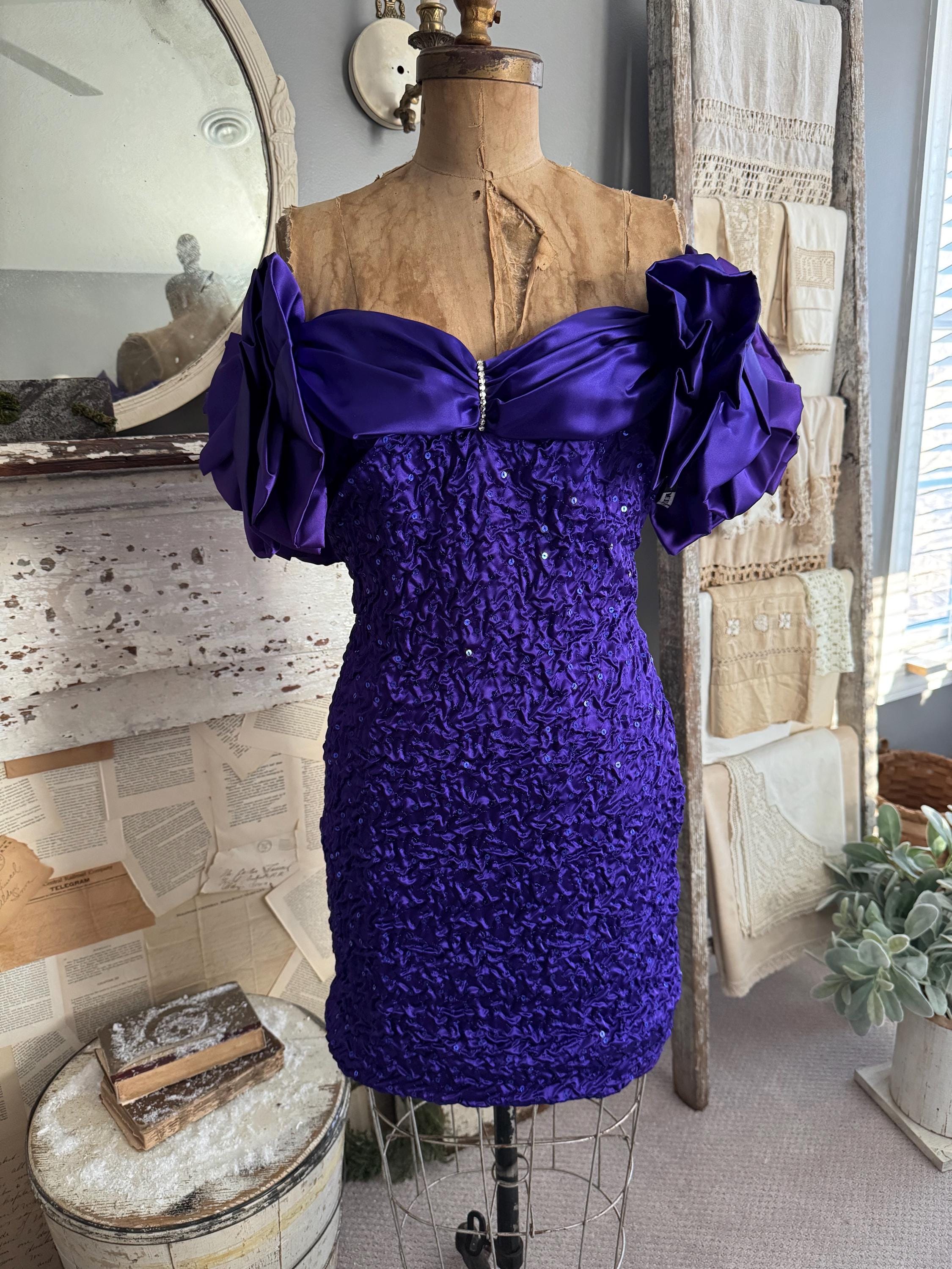 80s purple dress 80s 90s Ball Gown Dress Purple 80s Prom Party Dress XS Small // Vintage 80s  Pageant Princess Dress Ball Gown Party Dress Cinderella