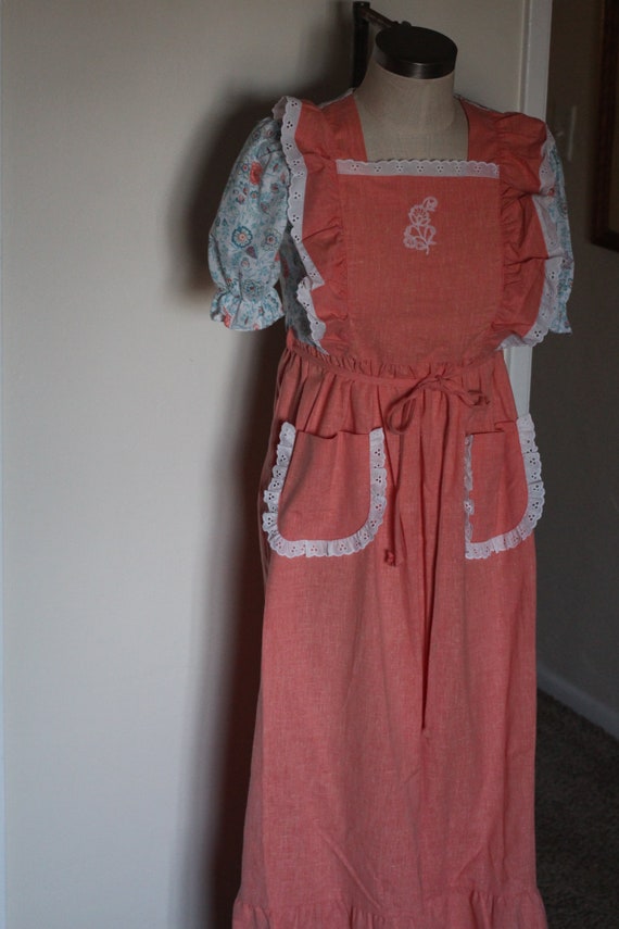 Vintage 70s Gunne Sax inspired Floral Maxi/Apron … - image 4