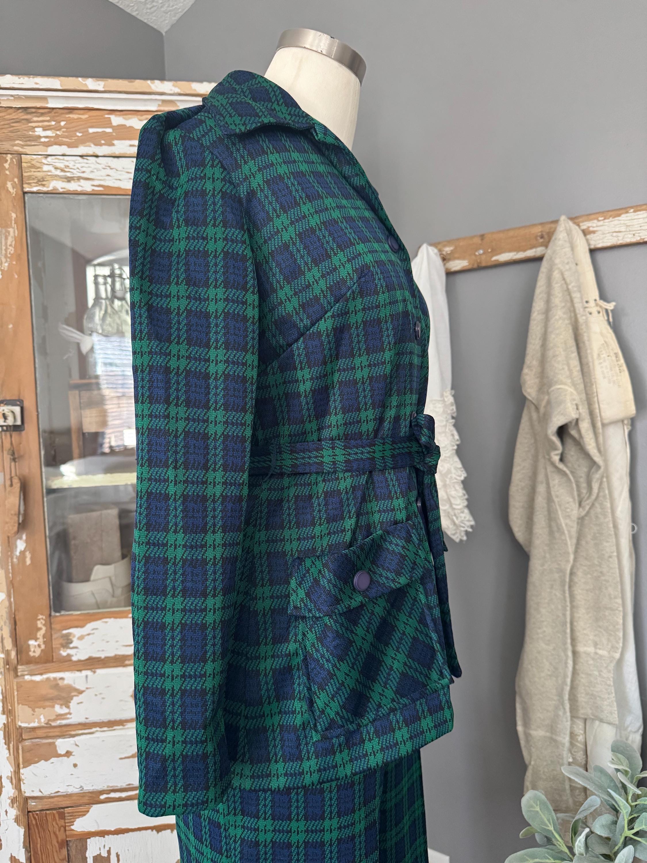 Vintage 70s Bold Fall Varsity Prep Mod Argyle Matching Set Belted ...