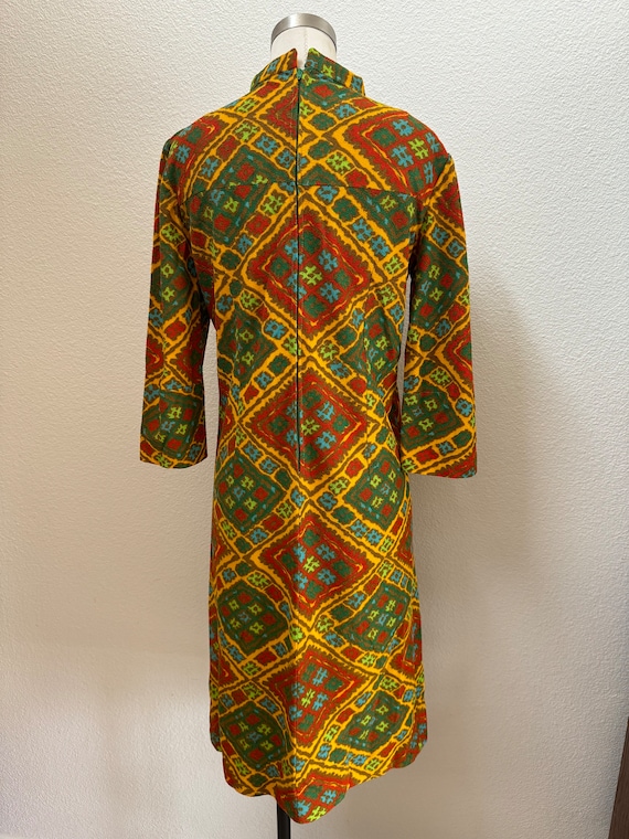 Vintage 60s Mod Novelty Psychedelic Fit and Flare… - image 4