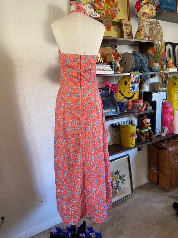 Vintage 60s Mod Handmade Halter Dress with Large … - image 6