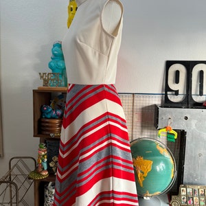 Vintage 70s Sport Micro Mini Dress with Chevron Stripes Mockneck Collar; 60s Twiggy Retro Zig Zag Jersey Tank Knit Retro Fit Flare Dress