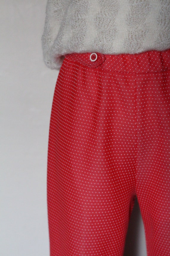Vintage 70s Polka Dot High Waisted Red and White … - image 6