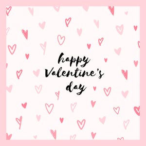Postal cuadrada para San Valentín para imprimir