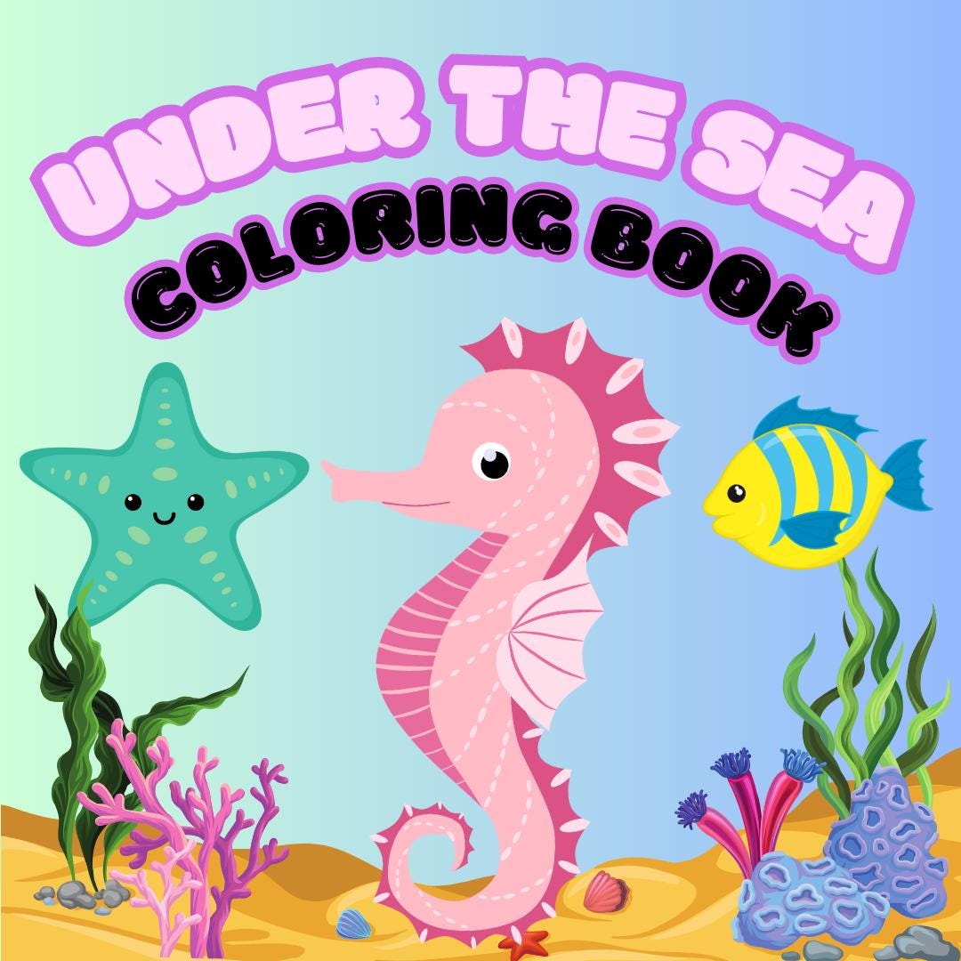 PRINTABLE Coloring Book Under the Sea Animals for Children - Etsy