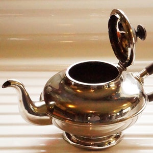 Antique Metal Teapot From Germany/GBN/Gerbuder Bing/Silver Color Teapot/Aladdin Shaped/1900&#39;s Kitchenware/Tea/Coffee/Server/German Teapot