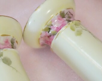 Vintage Candle Sticks/Candle Stick Holders/Monogrammed/Candle Sticks/Candle Sticks/Pink Candle Holders/Shabby Candle Sticks/Anniversary