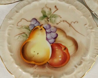 Lefton Fruit Wall Plate/Fruit Trivet/Pears/60&#39;s Kitchen/Trivet Wall Plate/Bone China/Lefton China/Fruit Design/Hand Painted/Vintage/Kitchen