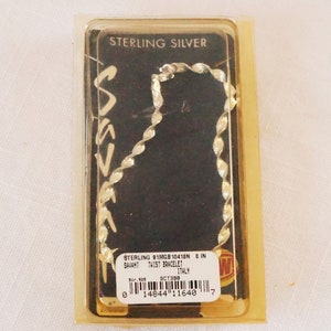 Pulsera de plata esterlina/Pulsera de plata trenzada/Italia/Pulsera de plata de 8"/Pulsera de plata vintage/Sin usar/Paquete original/Trenzada/Años 90