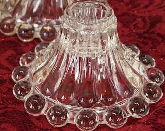 Vintage Bubble Glass Candle Holders/Bubble Glass Candlestick Holders/Heavy Glass/Bubble Glass/Retro Modern/Hostess Gift/Holiday Decor/Gift