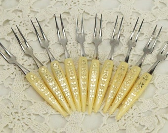 Chinese Hong Kong Vintage Cocktail Forks 1970s Buddha Cocktail Forks Vintage Hors D/'Oeuvre Forks