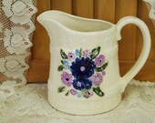 Vintage Cracked Pitcher Country Vase For Artificial Flowers Floral Barrel Shaped Atlantic Mold Co Country Decor Leaky Kitchen Pitcher