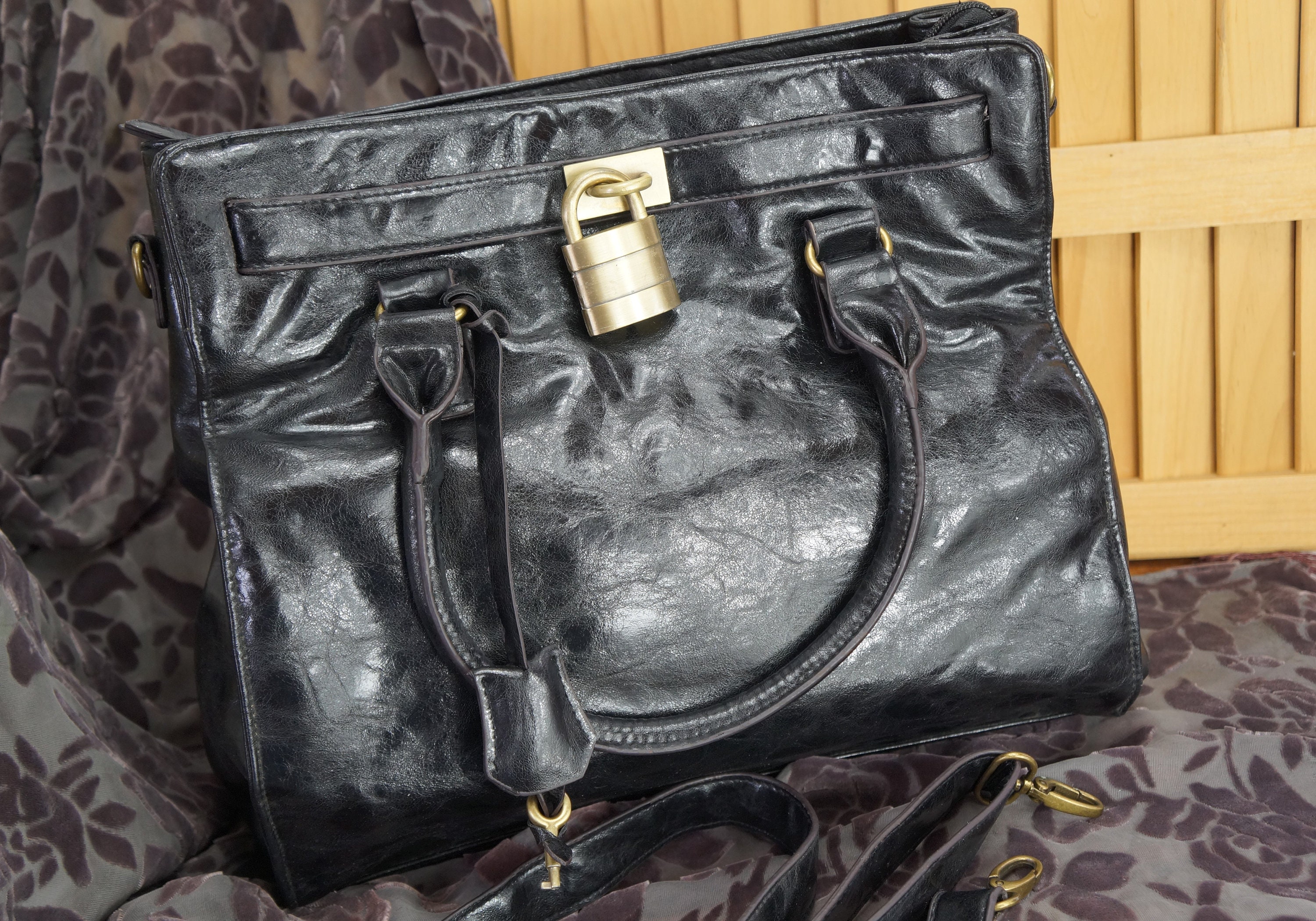 Michael Kors Hamilton Brown Leather Large Satchel / Shoulder Bag W Lock and  Key 