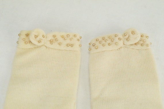 Vintage Girls Dress Gloves/Knitted Dress Gloves/B… - image 5