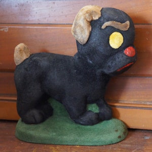 Vintage Pug Dog Doorstop/High School Shop Class/Black Dog/Door Stop/Handmade/Soft Covering/1960&#39;s Decor/Collectible Doorstops/Cute Puppy