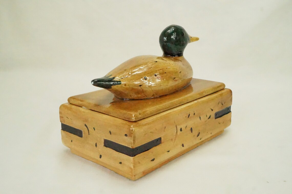 Ceramic Duck Box/Mallard Duck/Handpainted/Duck/Duck Etsy