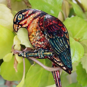 Colorful Parrot Brooch/Vintage Bird Brooch/Glitter Bird Brooch/Parrot Pin/Parrot Brooch/70&#39;s Jewelry/Bird Pin/Jungle Bird Brooch/Parrot/Bird