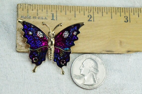 Enamel Butterfly Brooch Colorful Butterflies Sparkly Gem Enamel Butterfly Brooch Colorful Butterflies Sparkly Gem